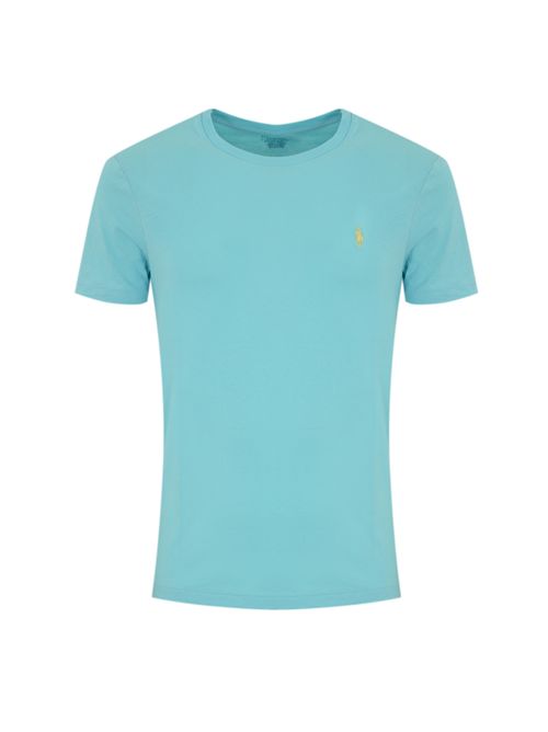 T-shirt in cotone con logo Pony Azzurro POLO RALPH LAUREN | 710671438407
